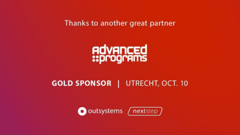 Advanced Programs Gold Sponser NextStep OutSystems